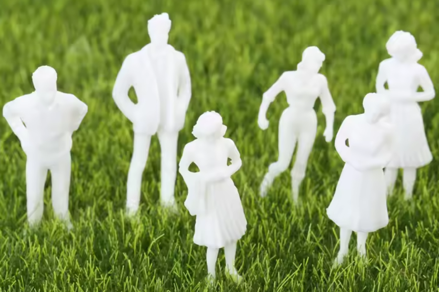 Scale model people figures on grass mat — architecture & model-making supplies at Kadmium Ultimo, Sydney Modelling supplies