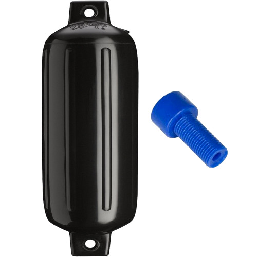 Polyform G-6 Twin Eye Fender 11" x 30" - Black w\/Adapter [G-6 BLACK W\/AIR ADAPTER]
