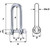 Wichard Captive Pin Long D Shackle - Diameter 6mm - 1\/4" [1413W]