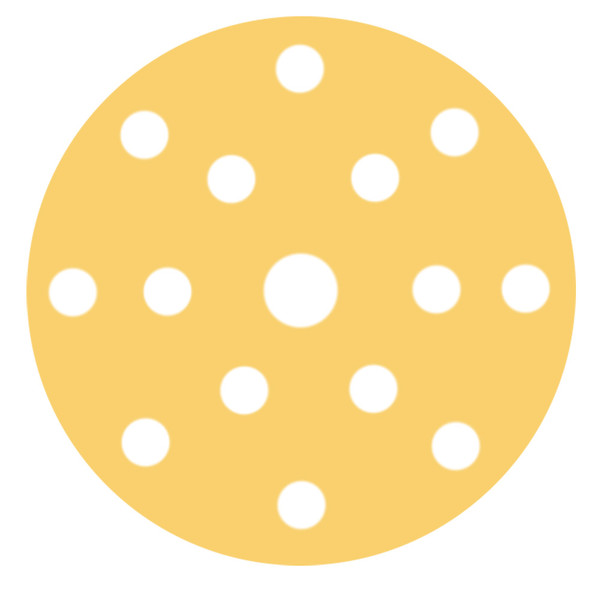 RUPES MULTIPURPOSE Paper Abrasive Discs 150mm (6") - 15 Holes - P80 Grit *Box of 100pcs [9.45PD080]