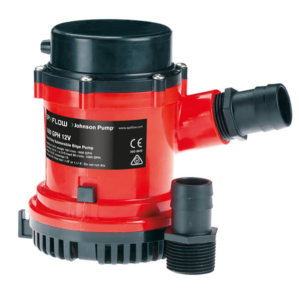Johnson Pump 1600 GPH Bilge Pump 1-1\/8" Hose 12V [16004-00]