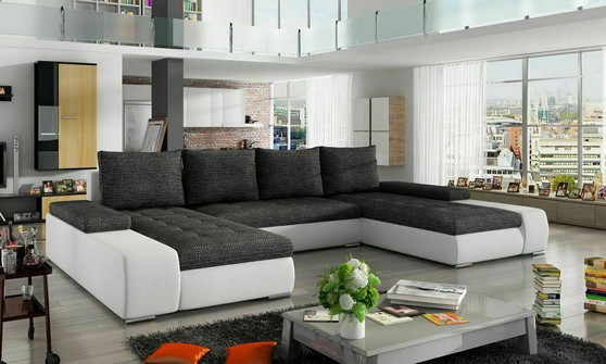 Glasgow U shaped sofa bed with storage S17/B02