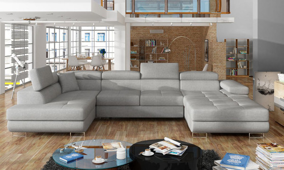 Leeds U shaped sofa bed with storage C