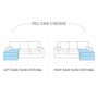 Leeds U shaped sofa bed with storage B01/S17