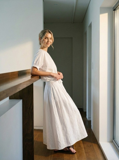 Natural Linen Skirt, High Waisted Maxi Skirt, Drawstring Waist Linen Skirt, Flowy Summer Skirt, Handmade Clothing