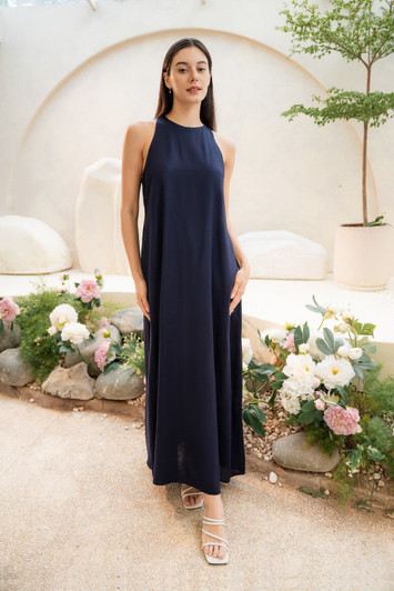 Linen Maxi Dress for Women, Casual Sleeveless Summer Dress, Minimalist Boho Style, Plus Size Linen Dress