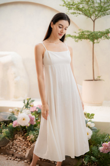 Sleeveless Linen Dress, Linen Sundress, Beach Dress for Women, Long Minimalist Summer Dress, Casual Strap Dress