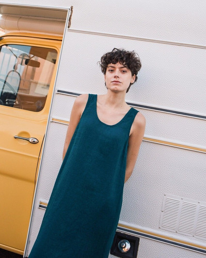 Long Linen Maxi Dress for Women, Sleeveless Summer Flax Clothing, Casual Loose Fit Vacation Outfit, Minimalist Linen Dress