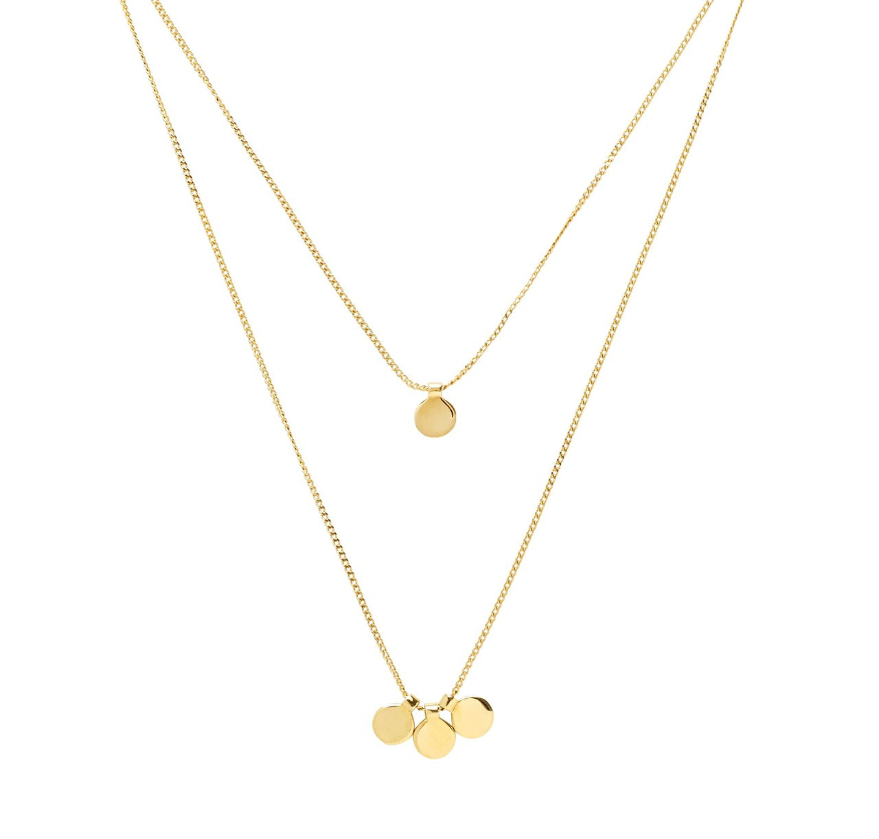 Beautiful gold plated double layer necklace set