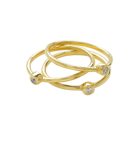 THIN STACKING RING- CLEAR QUARTZ