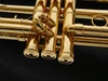 Adams A5 Selected Series trumpet in gold lacquer bottom valve caps