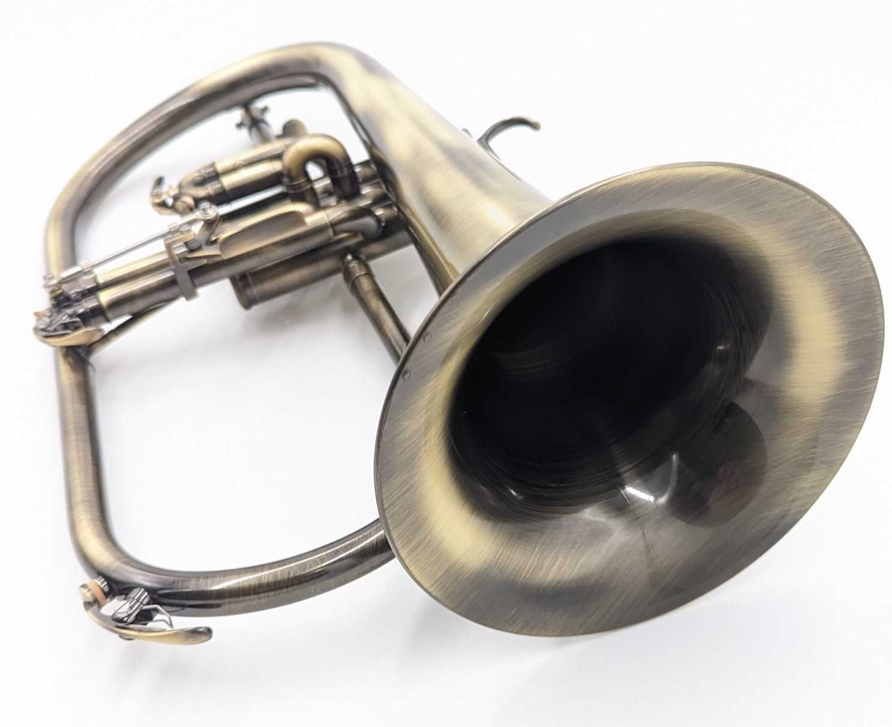 Polished Brass Bugle Instrument Pocket Trumpet With Vintage 3 Valve Flugel  Horn