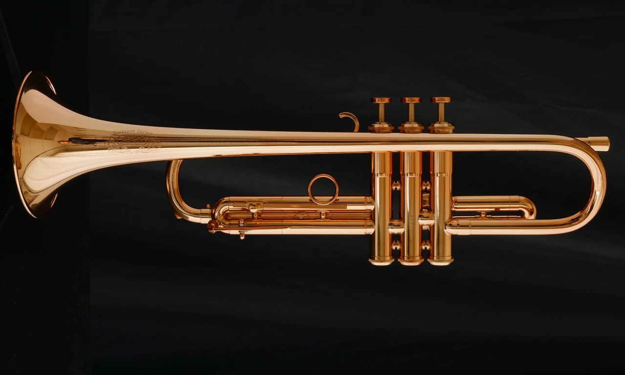 Adams A9 Selected Series trumpet in copper lacquer (large bore) full side view