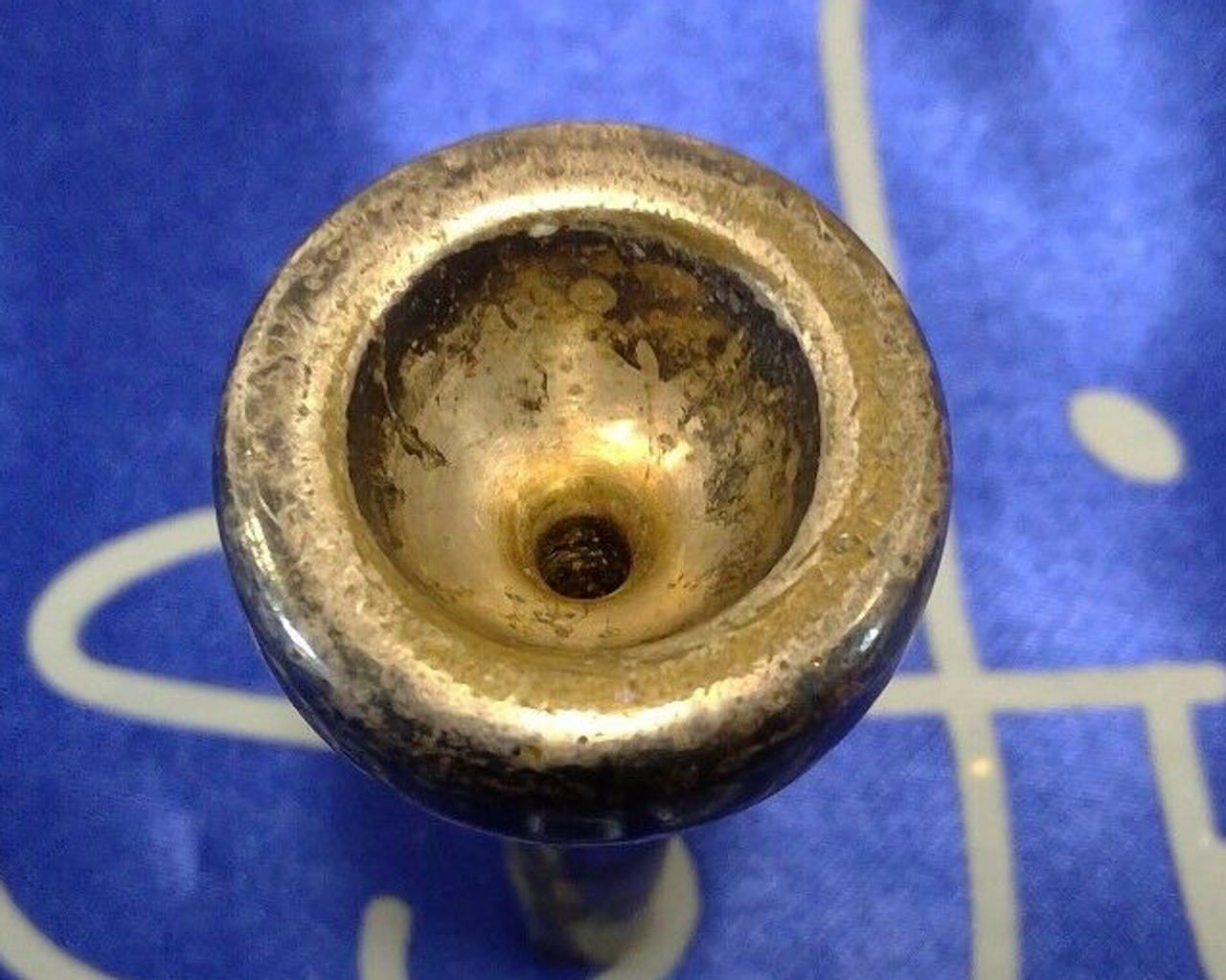 Vintage Used New York Bach 7 Cornet Mouthpiece In Silver Plate