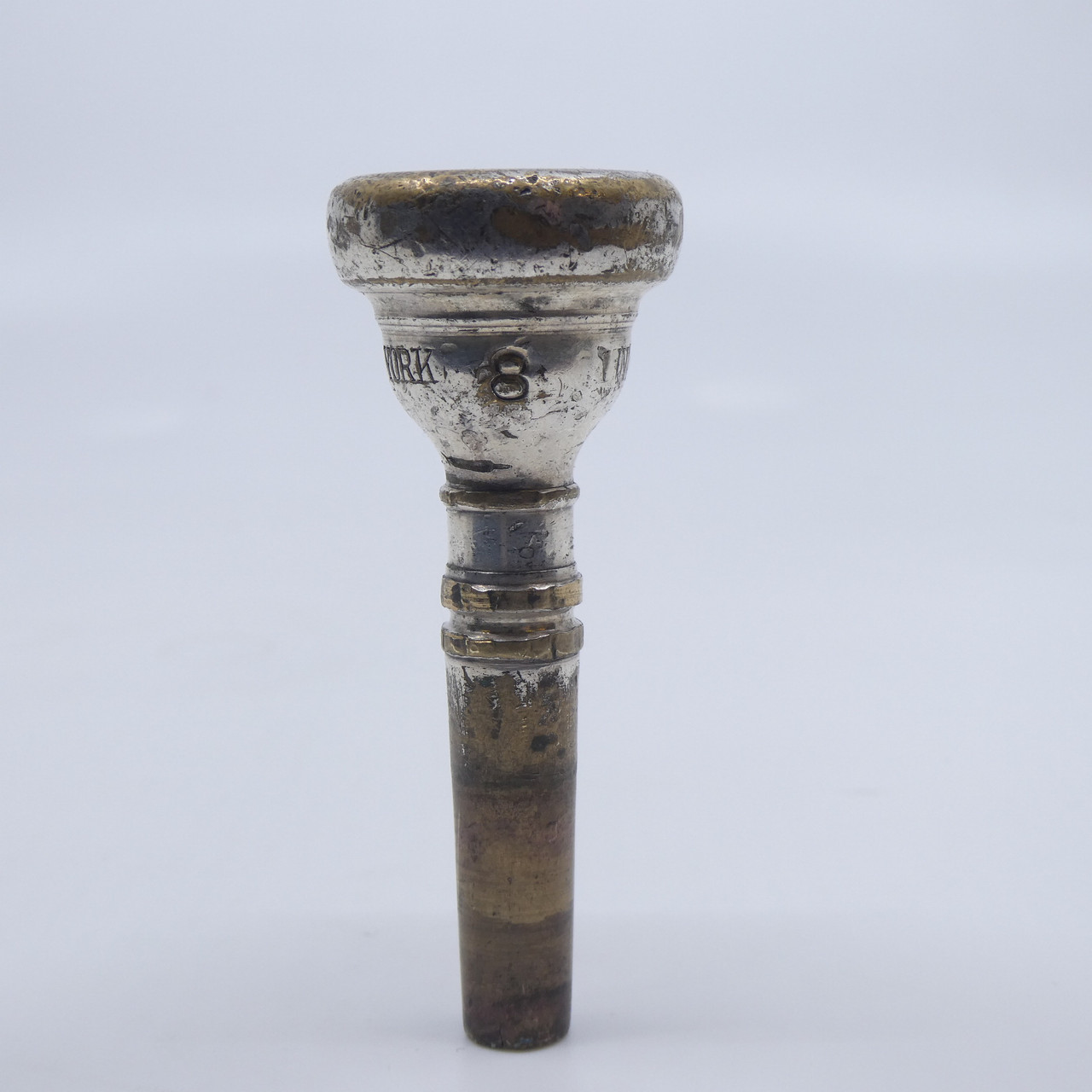 Vintage Used Bach Corp. New York 8 Cornet Mouthpiece In Silver Plate Lot 240