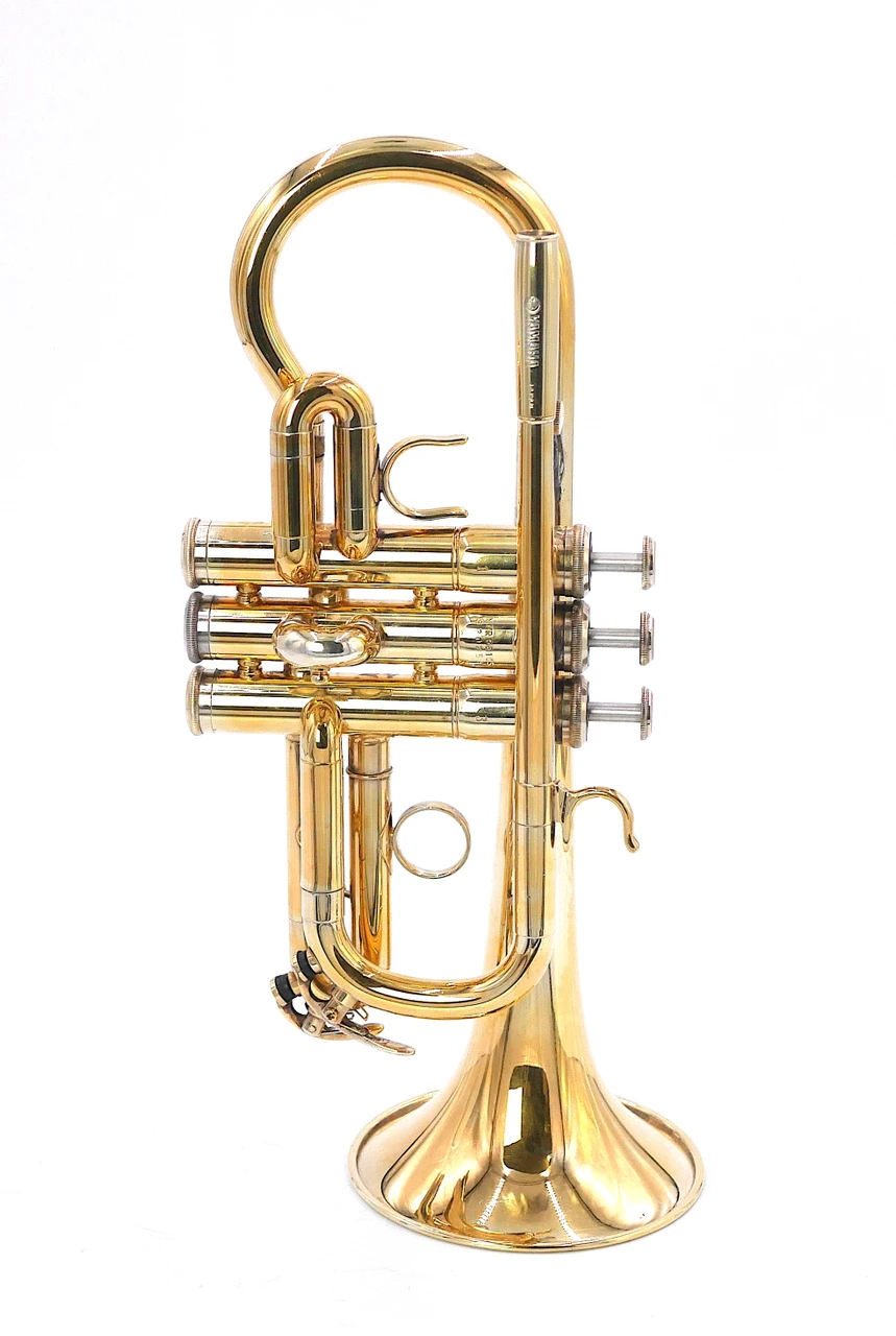 From The Fred Mills Collection: Yamaha YTR-6610S Eb Trumpet/Cornet Hybrid in Gold Plate