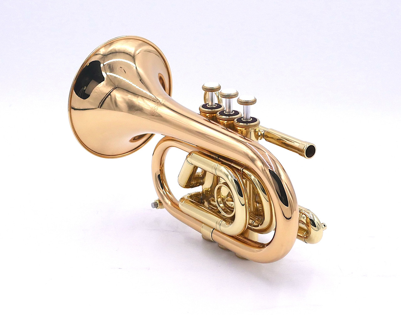 Carolbrass CPT-3000-GLS-Bb-L Pocket Trumpet in Clear Lacquer 