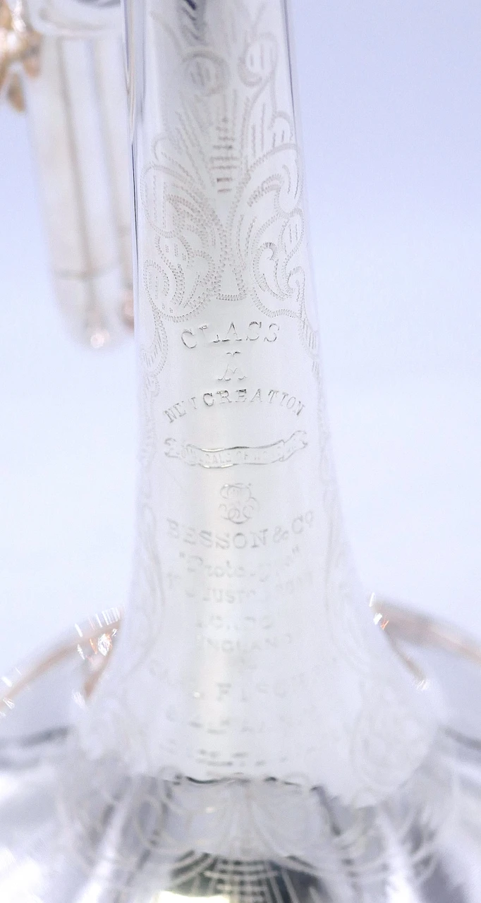 Pre-war Besson Class A New Creation Cornet in Silver Plate 