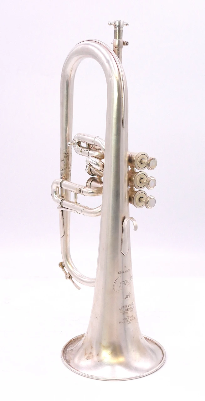 Vintage Hirsbrunner Crown Flugelhorn in Matte Silver plate