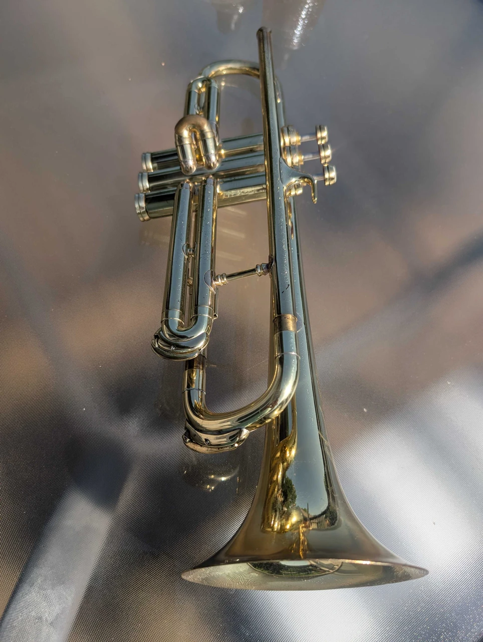 super cool  1937 Conn 48A Vocabell Long Cornet:  a Chameleon!