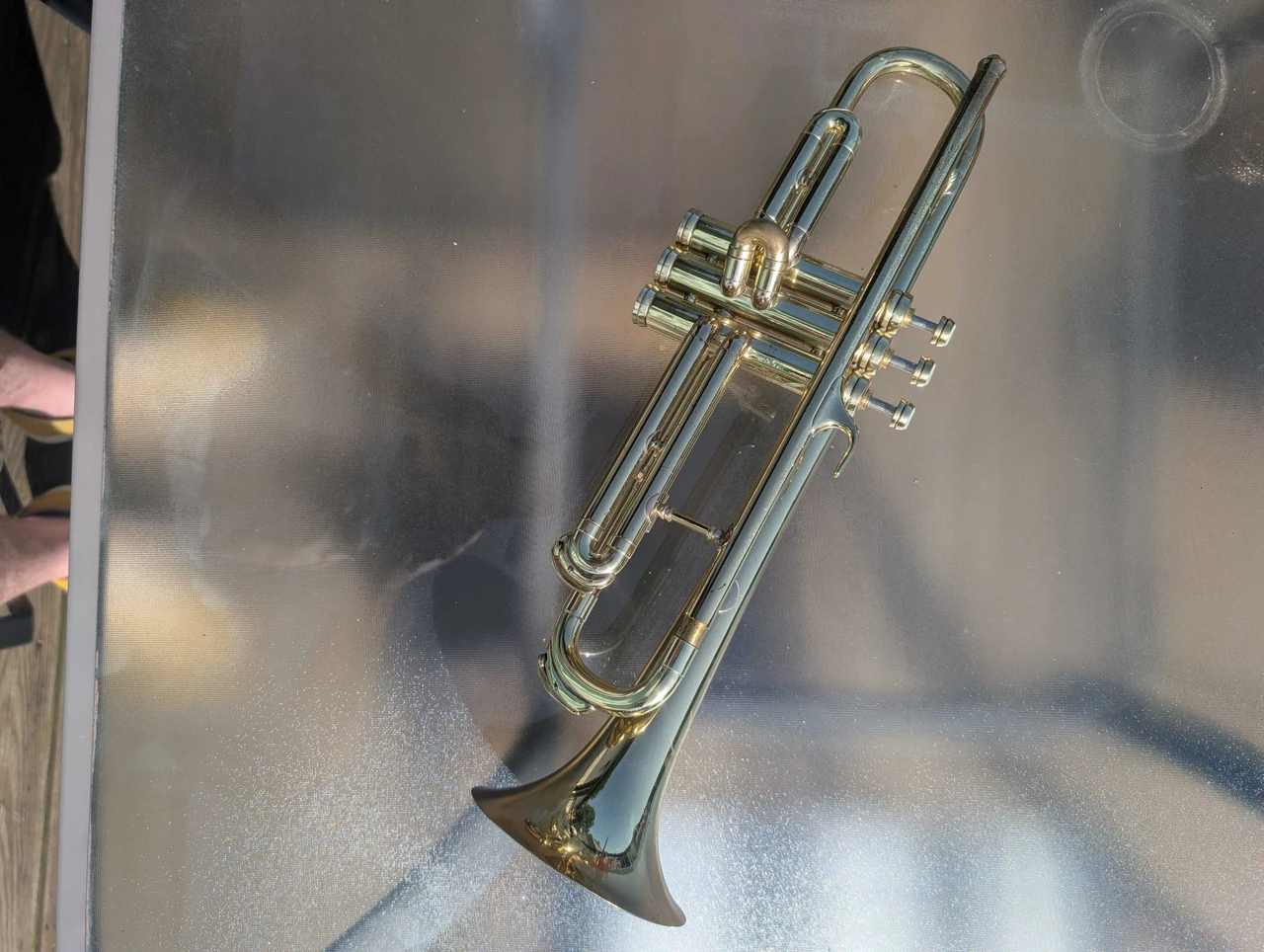 super cool  1937 Conn 48A Vocabell Long Cornet:  a Chameleon!