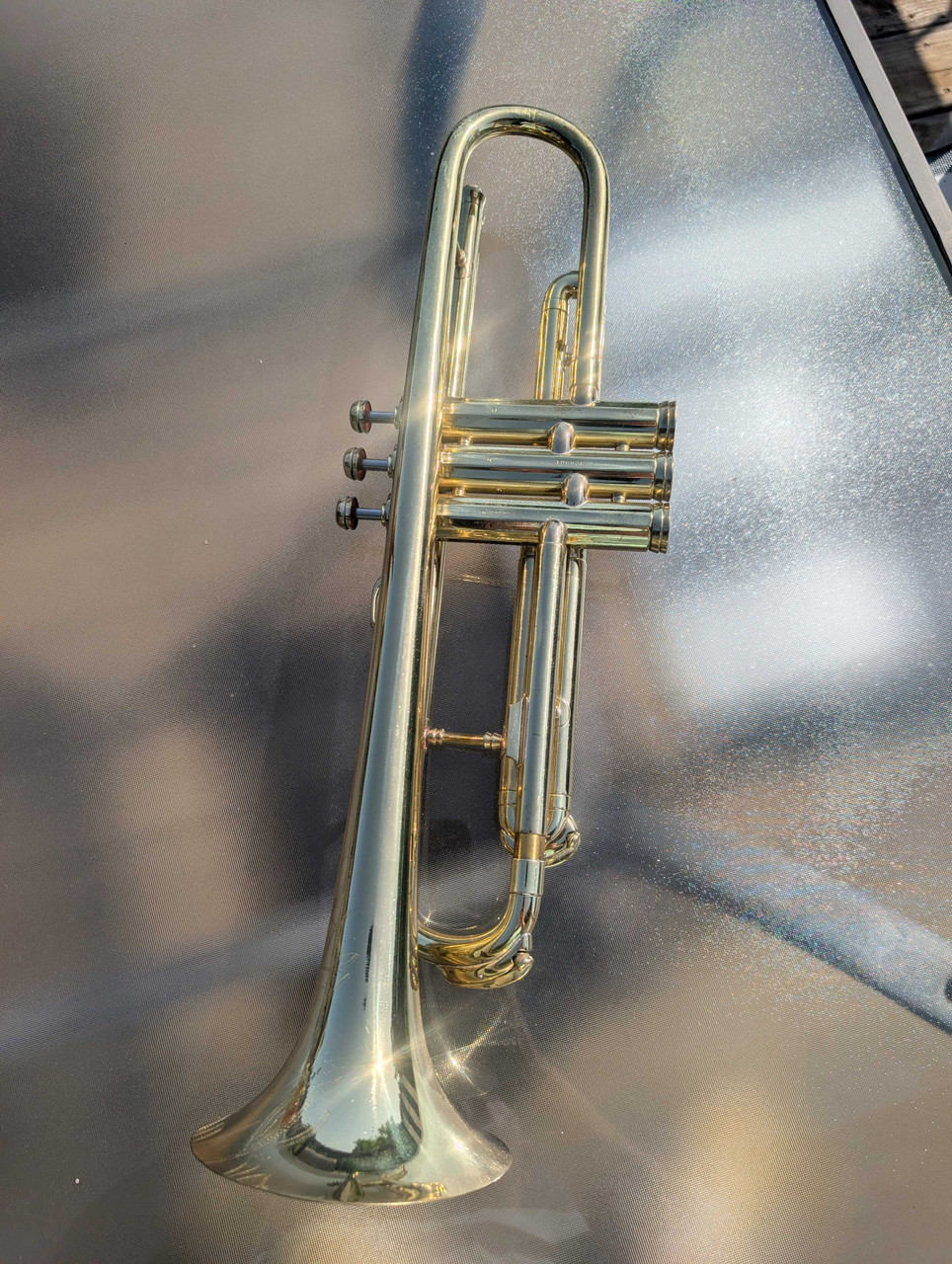 super cool  1937 Conn 48A Vocabell Long Cornet:  a Chameleon!
