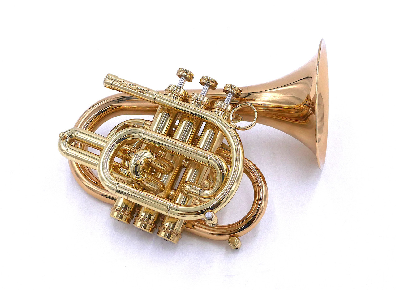 Carolbrass 7000-GLS(D) Pocket Trumpet in Clear Lacquer