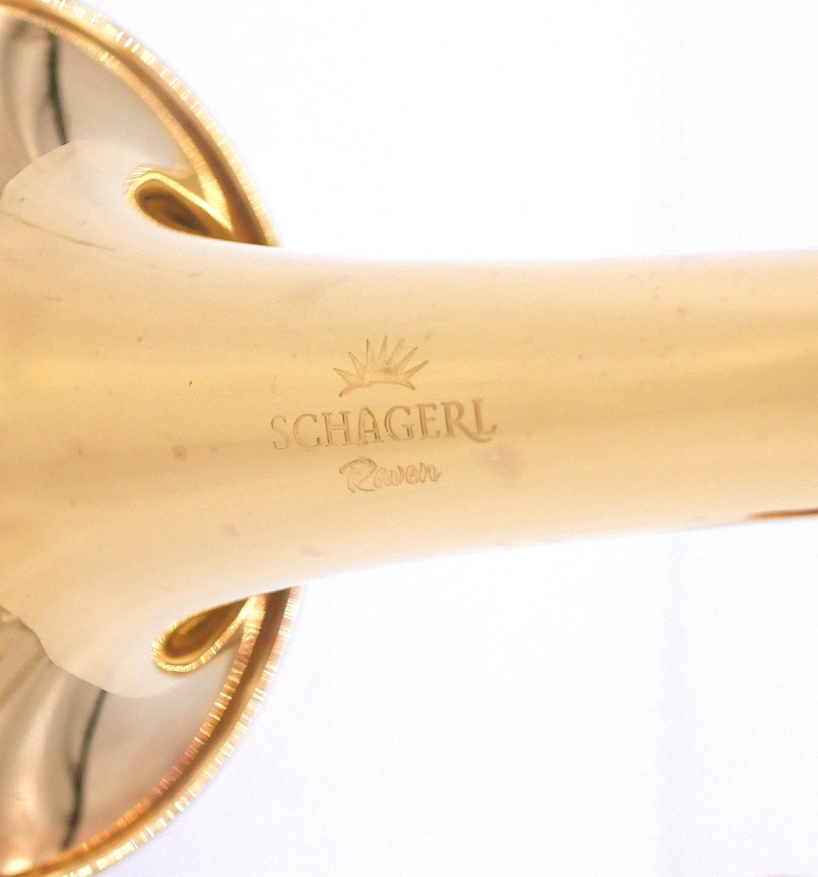 Pre-Owned Early Schagerl "Raven" Trumpet in Gold Plate