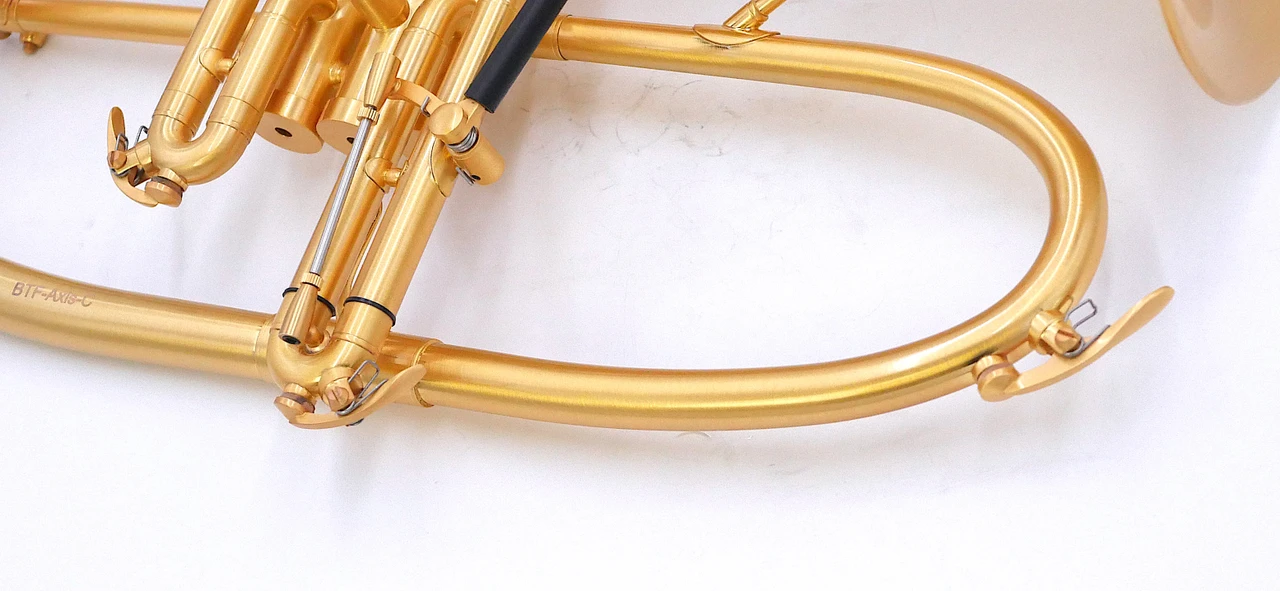 Trent's Bell Trumpets Axis Flugelhorn w/ Copper Bell in Gold Lacquer 