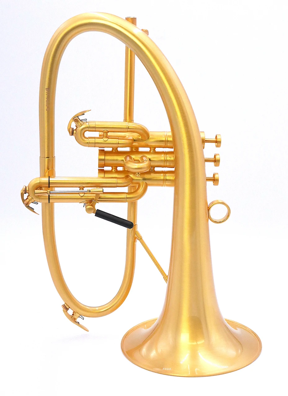 Trent's Bell Trumpets Axis Flugelhorn w/ Copper Bell in Gold Lacquer 