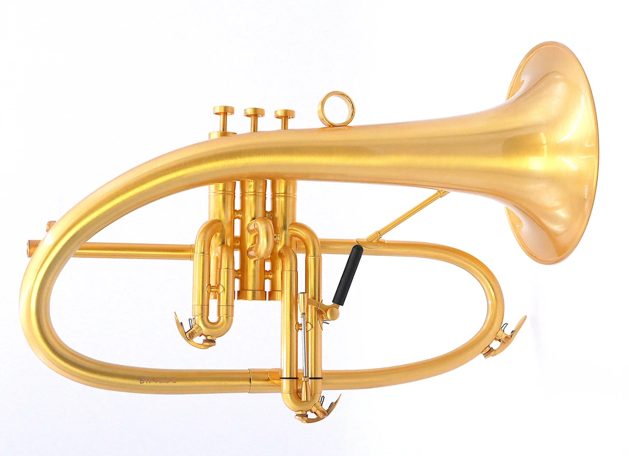 Trent's Bell Trumpets Axis Flugelhorn w/ Copper Bell in Gold Lacquer 