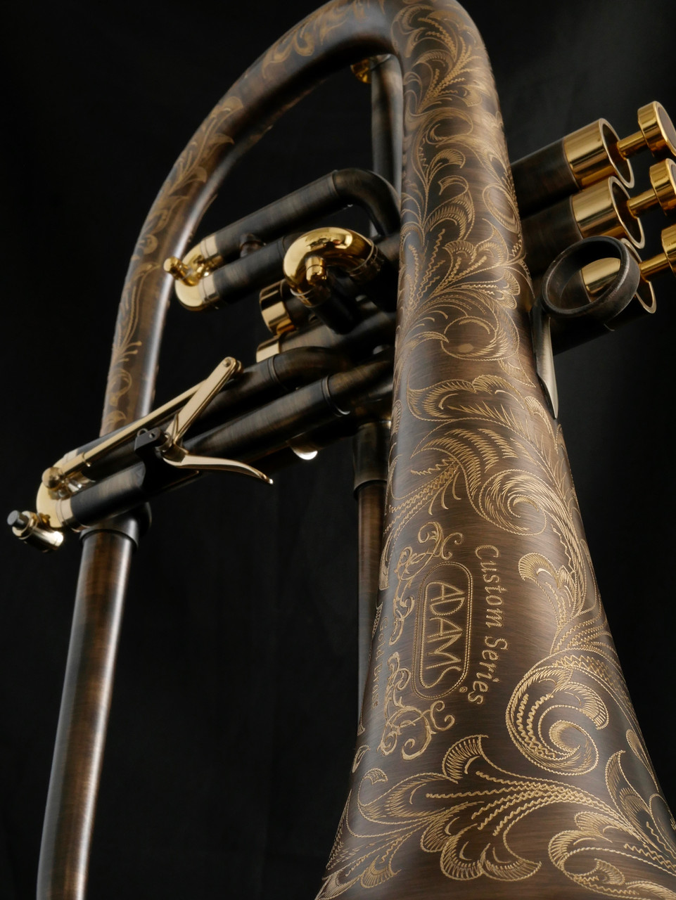 Golden Brass Instruments Trumpet With Bugle Horn 3 Valve