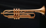Adams A9 Selected Series trumpet in copper lacquer (large bore) partial top view