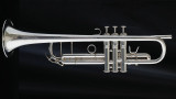 Adams A10 Selected Series trumpet in silver plate full side view