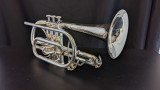 Brass Band Bundle! ACB Doubler's Dual Trigger Large Bore Shepherd's Crook Cornet, ACB Fab cornet mouthpiece, DW Straight, DW Cup mute, Care kit, and stand!