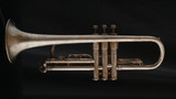 Vintage York "Trumpet" Model Cornet in Satin Silver with Gold Wash Bell!