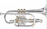 Brand New  Besson Prestige Cornet in silver plate with gold trim