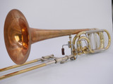 Pre-owned Shires Bass Trombone with unlacquered red brass bell