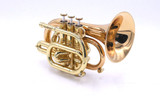 New and in Stock! Carolbrass CPT-3000-GLS-Bb-L Pocket Trumpet in Clear Lacquer 