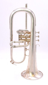 Vintage Hirsbrunner Crown Flugelhorn in Matte Silver plate 