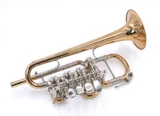 Pre-Owned J. Scherzer Bb/A Meister Rotary Valve Piccolo Trumpet in Clear Lacquer 