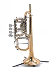 Pre-Owned J. Scherzer Bb/A Meister Rotary Valve Piccolo Trumpet in Clear Lacquer 