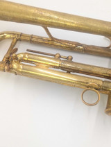 From Trent's Collection!  1940 French Besson Brevete'  Trumpet in Raw Brass 