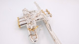 Incredible bargain:  Y-Fort  742 Long Bell Eb/D Trumpet in silver with gold trim