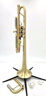 Pristine Condition Pre-Owned Charlie Melk C Trumpet with Bach 239 Bell in Brushed Lacquer