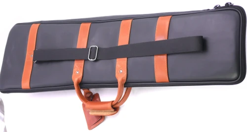 Gard Elite Cut Bell Trombone Case in Black Leather Veg Tan Leather Trim