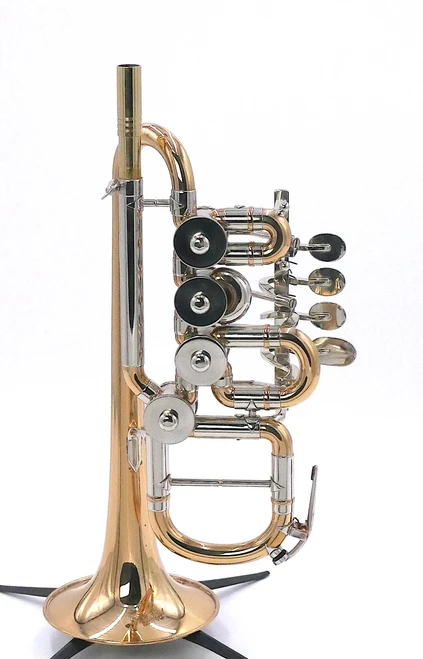 Pre-Owned J. Scherzer Bb/A Meister Rotary Valve Piccolo Trumpet in Clear Lacquer