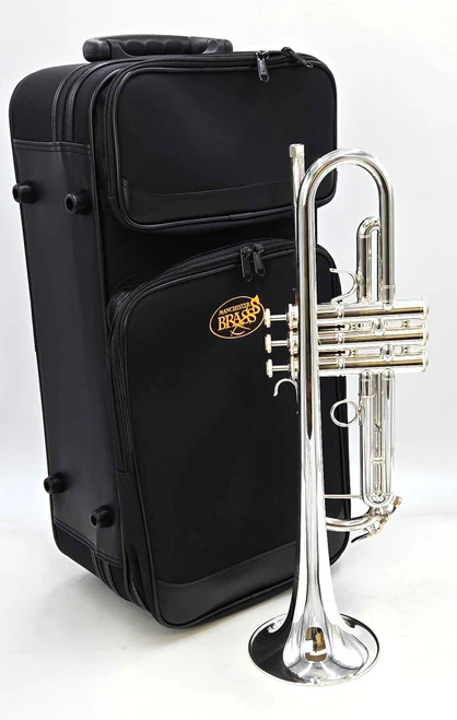 SUMMER SALE! Manchester Brass Custom RL-GB Professional Bb Trumpet in Silver Plate. Fantastic Trumpet!