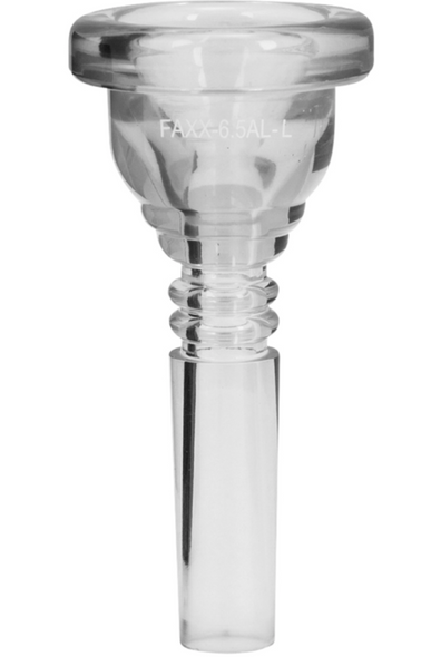 All Clear Polycarbonate FAXX 6.5AL Bass Trombone Mouthpiece: perfect for marching!