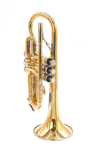 From The Fred Mills Collection: Yamaha YTR-6610S Eb Trumpet/Cornet Hybrid in Gold Plate